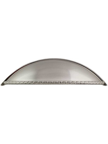 Lenoir Shaker Cabinet Cup Pull - 3 3/4 inch Center-to-Center in Satin Nickel.